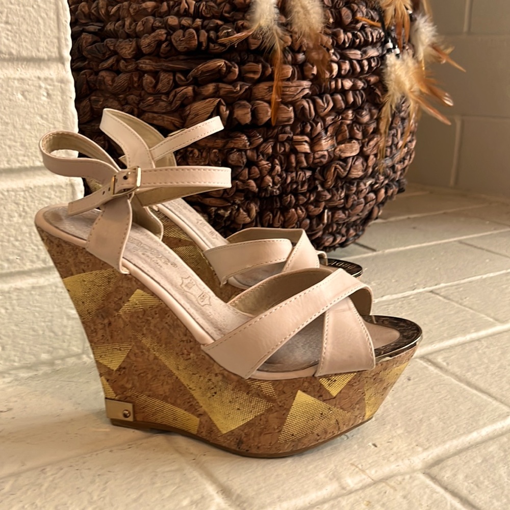 DbDk Metallic Wedge Sandals